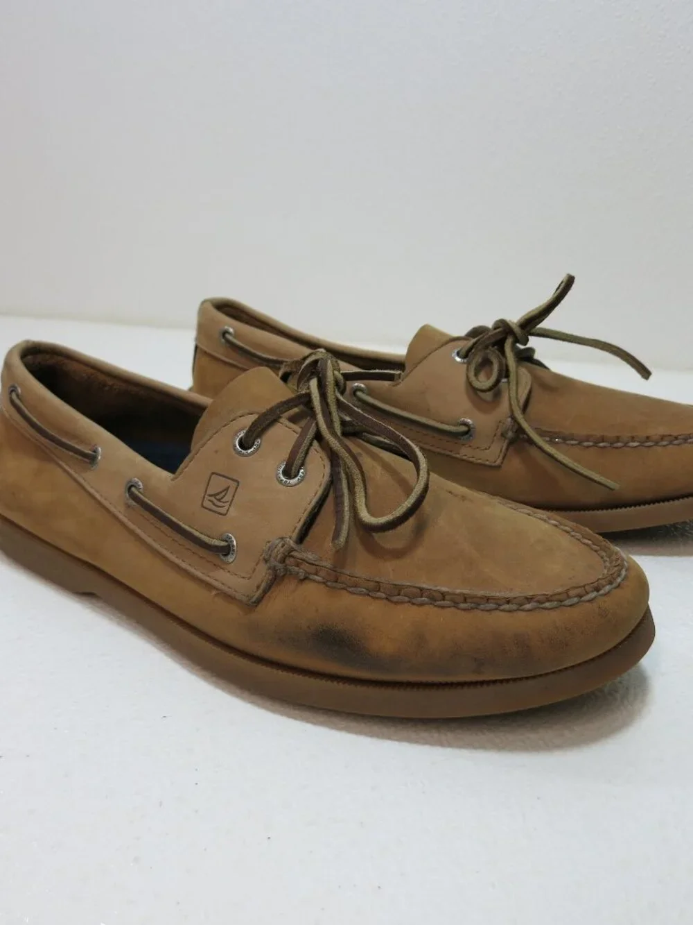 Sperry Top-Sider Natural Nubuck Leather Comfort Deck Boat Shoes Footwear 11 M